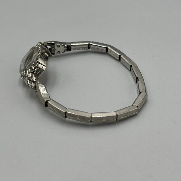 Vintage Hamilton Dinhofer Watch Women Platinum Diamond Bezel Manual Stretch main image 5